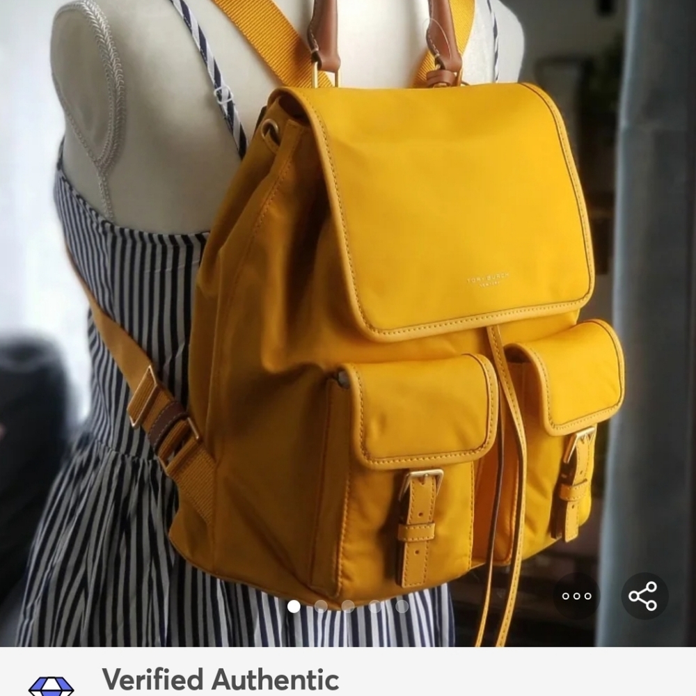‼SOLD‼ Tory Burch Perry Flap Yellow Backpack - Picture 7 of 7